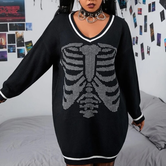 SHEIN Dresses & Skirts - 3XL Shein Skeleton Sweater Dress